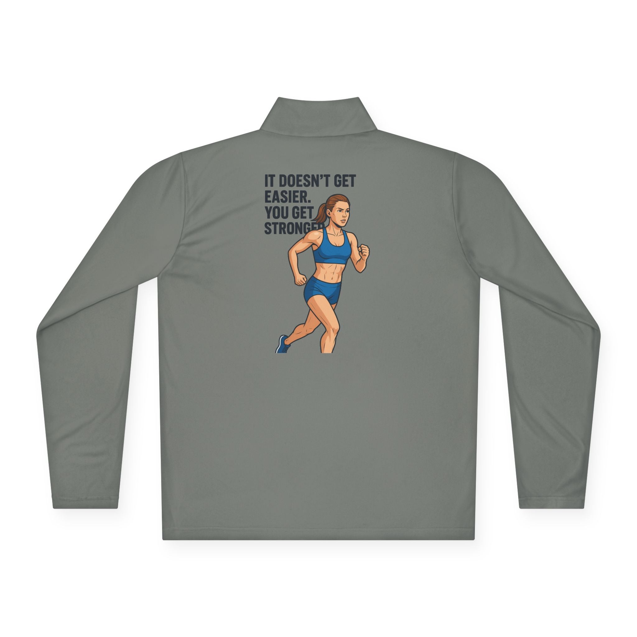 Unisex Stronger Running Quotes Quarter-Zip Pullover