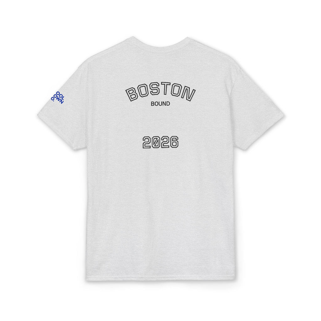 Running T-Shirt — "Follow Me to the Finish" Boston Bound 2026 Race Tee