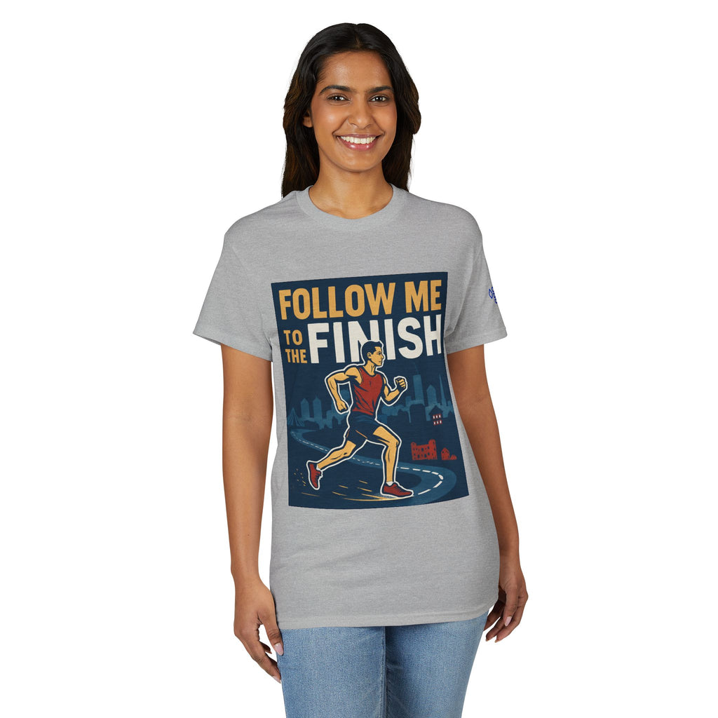 Running T-Shirt — "Follow Me to the Finish" Boston Bound 2026 Race Tee