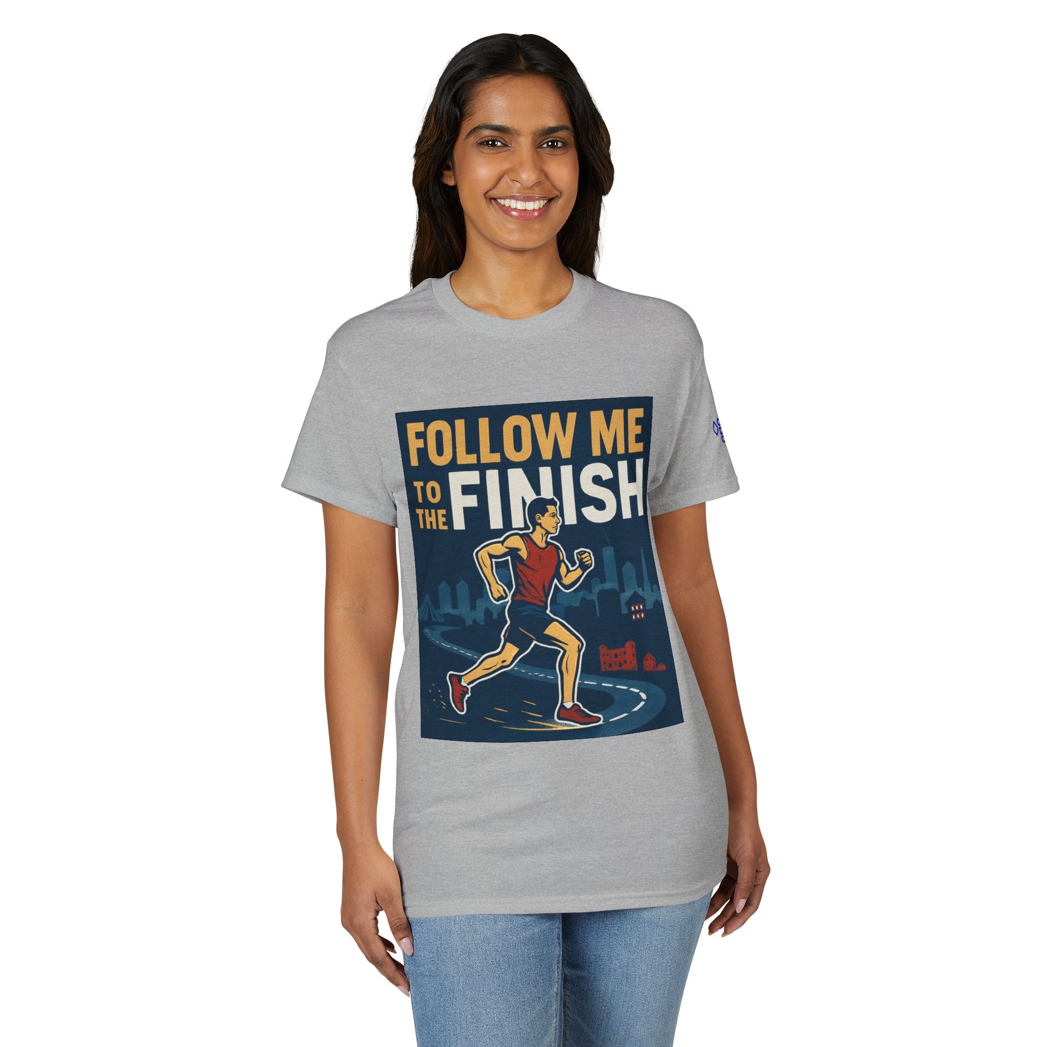 Running T-Shirt — "Follow Me to the Finish" Boston Bound 2026 Race Tee