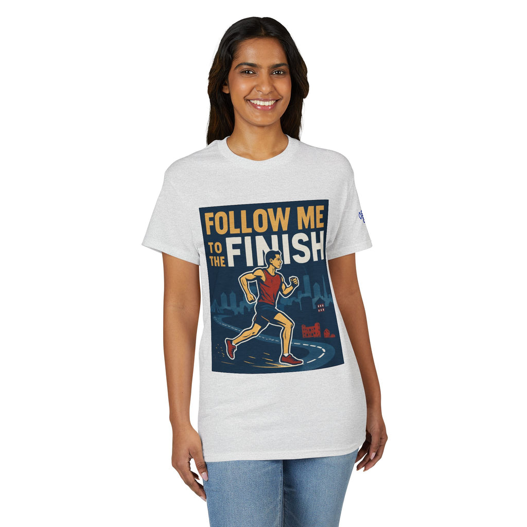 Running T-Shirt — "Follow Me to the Finish" Boston Bound 2026 Race Tee