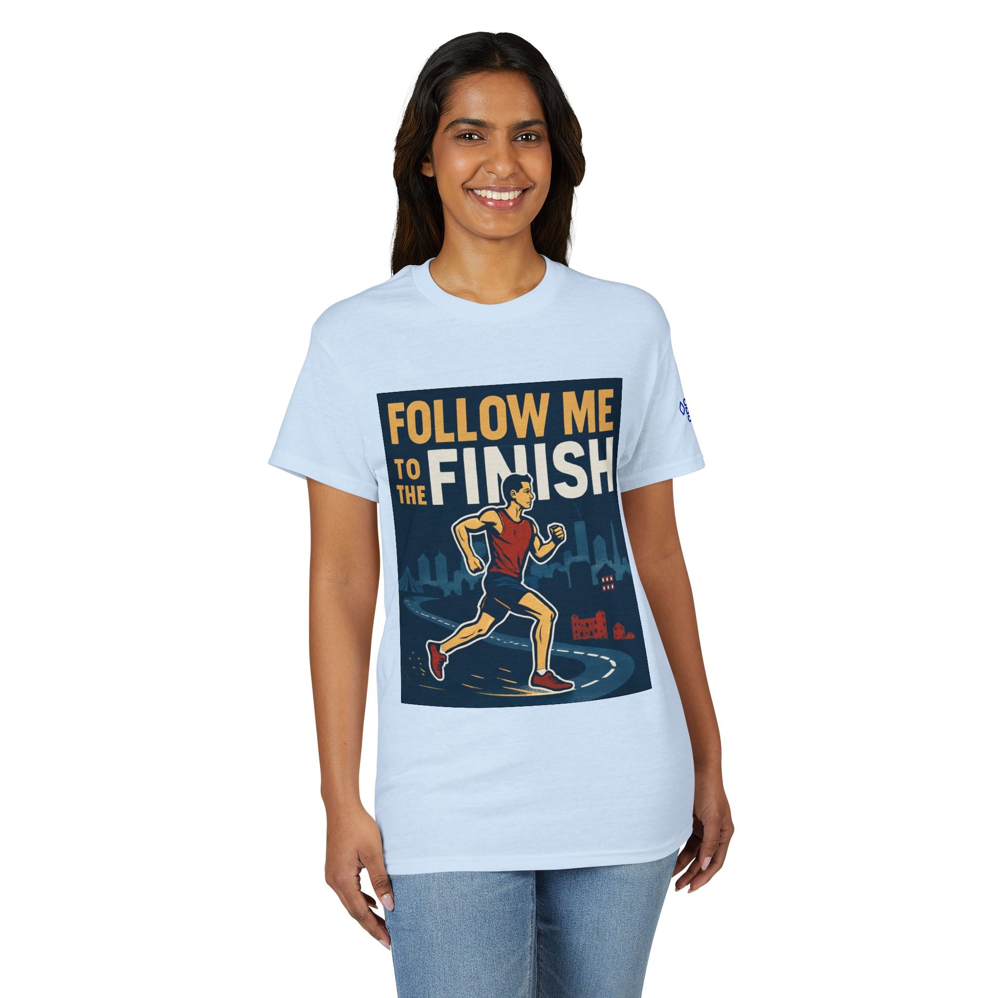 Running T-Shirt — "Follow Me to the Finish" Boston Bound 2026 Race Tee